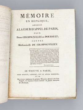 [ Recueil de 9 ouvrages relatifs à l'affaire Lusignan de Champignelles veuve Douhault ] Mémoire et Consultation, pour Armand-Louis Rogres de Luzignan ...