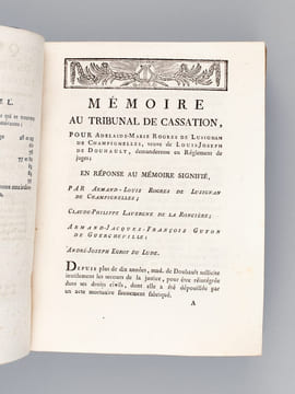 [ Recueil de 9 ouvrages relatifs à l'affaire Lusignan de Champignelles veuve Douhault ] Mémoire et Consultation, pour Armand-Louis Rogres de Luzignan ...