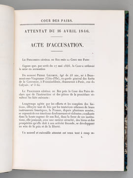 [ Recueil relatif à l'attentat du 16 avril 1846 ] Cour des Pairs. Attentat du 16 avril 1846. Liste des Témoins [Suivi de : ] Cour des Pairs. Attentat ...