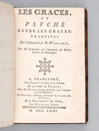 Les Grâces et Psyché entre les Grâces ; traduites de l'Allemand de M. Wieland, par M. Junker [ Suivi de : ] Louise, ou le Pouvoir de la Vertu du Sexe. Conte Moral traduit de l'allemand, Par M. Junker