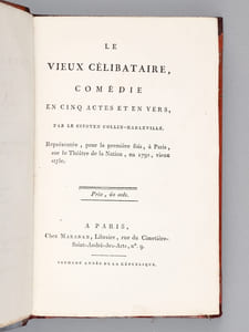 Le Vieux Célibataire, Comédie en cinq actes et en vers, par le Citoyen Collin-Harleville [Suivi de : ] Le Conciliateur, ou l'Homme aimable, Comédie en Cinq Actes et en Vers, par Charles-Albert Demoustier [Suivi de : ] Les Femmes, Comédie en trois Actes et en vers, par C.A. Demoustier [ Editions originales ]