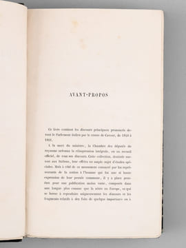 Oeuvre Parlementaire du Comte de Cavour.. CAVOUR, Comte de (ARTOM ; BLANC, Albert)