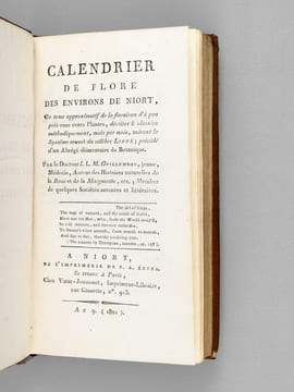 Calendrier de Flore des environs de Niort, ou tems approximatif de la floraison d'à peu près onze cents Plantes, décrites & classées méthodiquement, ...