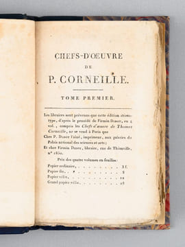 Chefs-d'oeuvre de P. Corneille - édition stéréotype d'après le procédé de Firmin Didot ( 3 tomes - complet) [ On joint : ] Chefs-d'oeuvre de Th. ...