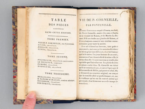 Chefs-d'oeuvre de P. Corneille - édition stéréotype d'après le procédé de Firmin Didot ( 3 tomes - complet) [ On joint : ] Chefs-d'oeuvre de Th. ...