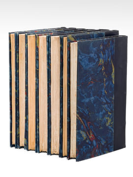 [ Ensemble de 7 livres édit. Alphonse Lemerre, sous reliure cuir assortie ] Arrière-Saison, poésies ; Le Cahier Rouge, poésies ; Madame de Maintenon, ...