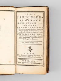 Le Bon Jardinier, Almanach pour l'Année 1767. Contenant Une Idée générale des quatre sortes de Jardins, les règles pour les cultiver, & la manière d'élever les plus belles Fleurs [ Suivi de : ] [ Almanach Janséniste, ou Journal historique du prétendu Jansénisme ]