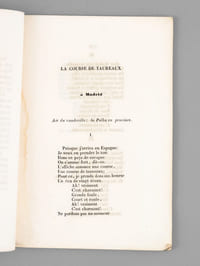 La Course de Taureaux à Madrid suivi du Tournoi cosmopolitico-diplomatico-tauromachique, donné près de Madrid dans la possesion de M. Fagoaga le 10 juin 1845 [ Edition originale ]