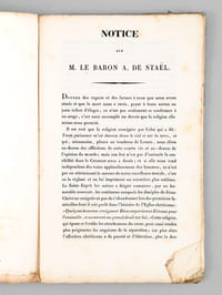 Notice sur le Baron A. de Staël, mort le 17 novembre 1827 [ Edition originale ]
