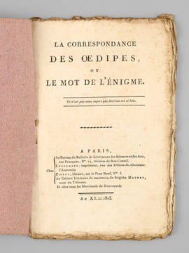 La Correspondance des Oedipes, ou Le Mot de l'Enigme [ Edition originale ]. ANONYME ; [ LUCET, Joachim Joseph ]
