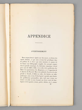 Appendice à la Seconde Edition de la Bibliographie Romantique, suivi de la Table des Noms, des Ecrivains et des Artistes du XIXe siècle cités dans ce ...