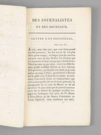 Des Journalistes et des Journaux [ Edition originale ]