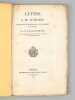 Lettre à M. Schorn, Professeur d'Archéologie à l'Université de Munich [ Edition originale ] Lettre à M. Schorn, Professeur d'Archéologie à ...