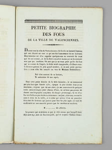 Stultitiania ou Petite Biographie des Fous de la Ville de Valenciennes