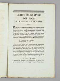 Stultitiania ou Petite Biographie des Fous de la Ville de Valenciennes