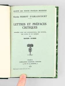 Lettres et préfaces critiques