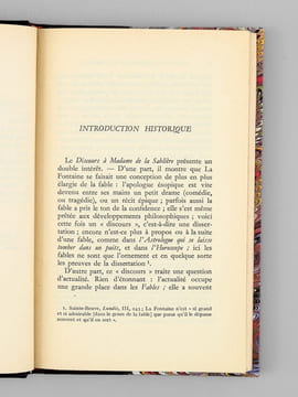 Discours à Madame de La Sablière (sur l'âme des animaux). LA FONTAINE ; BUSSON, H. ; GOHIN, F.