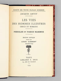 Les vies des hommes illustres grecs et romains - Pericles et Fabius Maximus