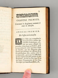 Constitutions pour la Maison des Nouvelles Catholiques de Paris