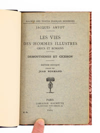 Les vies des hommes illustres grecs et romains - Demosthenes et Ciceron