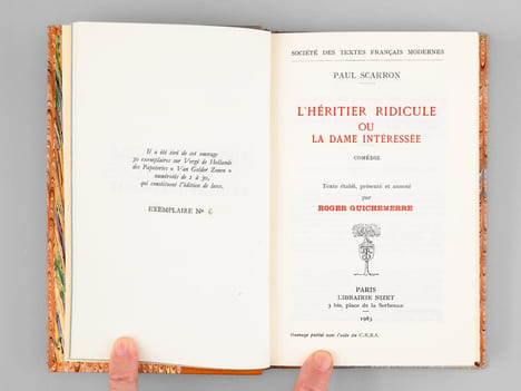 L'héritier ridicule, ou la dame intéressée - comédie. SCARRON, Paul ; GUICHEMERRE, Roger