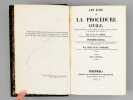 Lois de la Procédure civile et administrative (7 tomes en 8 volumes, complet). CARRE, G.-L.-J. [ Carré, Guillaume-Louis-Justin(1777-1832) ]; CHAUVEAU, ...