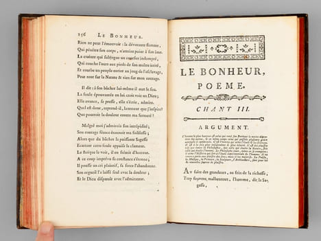 Le Bonheur, Poëme, en six chants : Avec des Fragments de quelques Epîtres. Ouvrage posthume de M. Helvetius. HELVETIUS, Claude Adrien ; [ ...