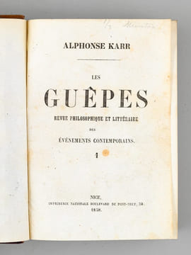 Les Guêpes, revue philosophique et littéraire des évènements contemporains (numéros 1 à 52, reliés en 2 volumes). KARR, Alphonse