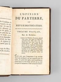 L'Opinion du Parterre, ou Revue de tous les Théatres de Paris. Septième année