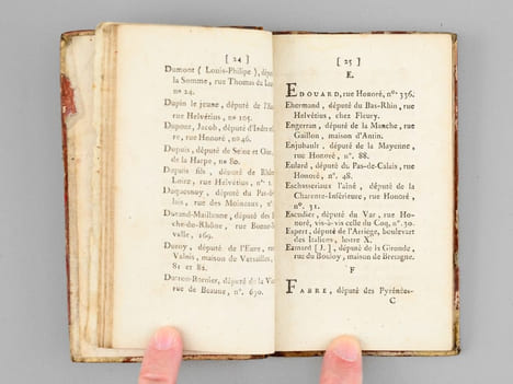 Liste des Représentans du Peuple, à la Convention Nationale. Avec le nom de leurs départemens, et leurs demeures à Paris [ Suivi de : ] Constitution ...