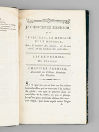 Je cherche le Bonheur, ou Le Célibat, Le Mariage et le Divorce, Sous le rapport des Moeurs, de la Société et du Bonheur des Individus