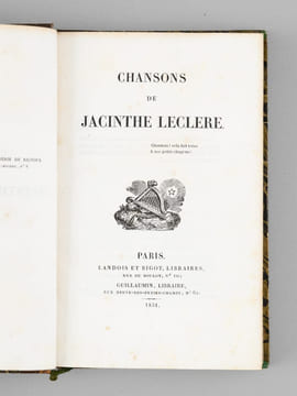 Chansons de Jacinthe Leclere. LECLERE, Jacinthe ; [LECLERC, Aristide Jacinthe ]