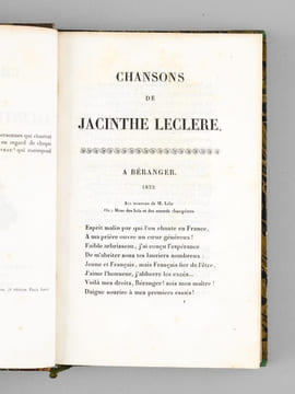 Chansons de Jacinthe Leclere. LECLERE, Jacinthe ; [LECLERC, Aristide Jacinthe ]