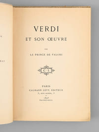 Verdi et son oeuvre [ Edition originale - Livre dédicacé par l'auteur ]