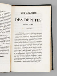 Biographie politique des Députés. Session de 1831 [ Avec : ] Tableau figuratif de la Chambre des Députés. Session de 1831 par F. Saint-Eloy, Huissier de cette Chambre