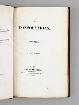 Les Consolations. Poésies. Deuxième édition [ Edition en partie originale ] . SAINTE-BEUVE, Charles-Augustin