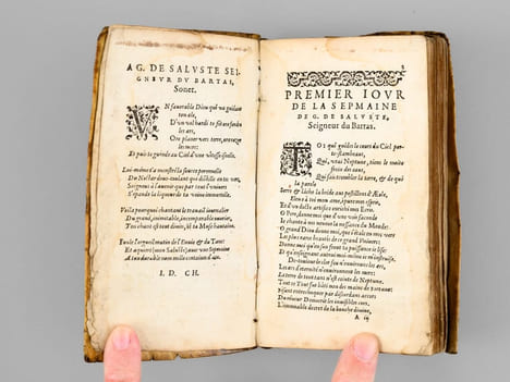 La Sepmaine ou création du Monde, [ Chez Michel Gadoulleau ou Jean Feurier, 1579 ], 108 ff. (mal chiffrés 118) [ Suivi de : ] Les Ouvres de G. de ...