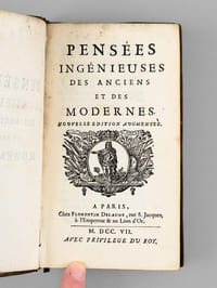 Pensées ingénieuses des Anciens et des Modernes