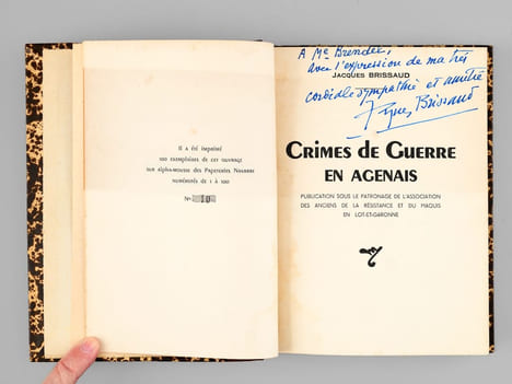 Crimes de guerre en Agenais [ exemplaire dédicacé par l'auteur ]. BRISSAUD, Jacques