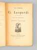 La Poésie de G. Leopardi en vers français, avec une introduction par Auguste Lacaussade [ Livre dédicacé par le préfacier à Brunetière ]. LEOPARDI, ...