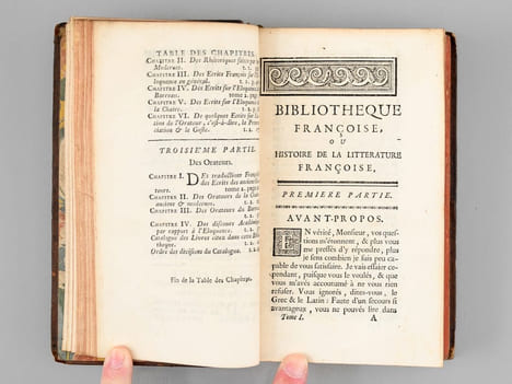 Bibliothèque Françoise, ou Histoire de la Littérature Françoise. (14 Tomes : Tomes I à XIV) Dans laquelle on montre l'utilité que l'on peut retirer ...