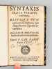 Syntaxis graeca versibus conscripta Brevique Tum explicatione illustrata, tum Idiotismorum Epitome locupletata . PAJOT, Charles