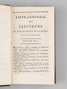 Liste Générale des Electeurs du Département de la Seine, avec leurs adresses