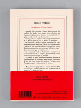 Anatomie d'un choeur - roman [ Livre dédicacé par l'auteur ]. NIMIER, Marie