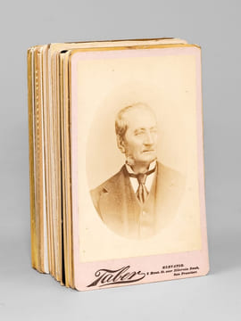 Lot de 43 portraits photographiques anciens sur carton format 10,8 x 16,5 cm, entre 1875 et 1888 dont 9 photographies prises à San Francisco (Taber, ...