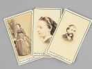 Lot de 10 portraits photographiques anciens format carte de visite (montés sur carton format approximatif 10,5 x 6,4 cm), vers 1867-1880, dont 8 ...