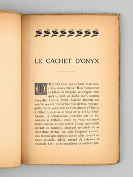Le Cachet d'Onyx - Léa - Fragment (1831-1833). "Du Marquis de Sade à Barbey d'Aurevilly". Etude par René-Louis Doyon. BARBEY D'AUREVILLY, Jules ; ...