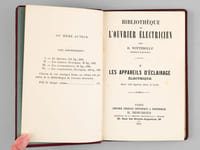 Bibliothèque de l'Ouvrier Electricien : V. Les appareils d'éclairage électrique