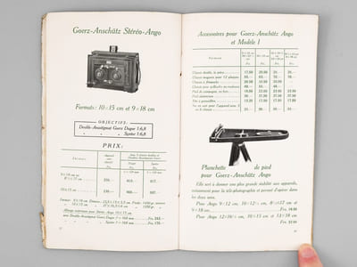 Goerz Tenax [ Catalogue France, vers 1914 ]