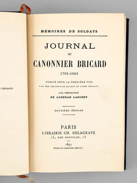 Journal du Canonnier Bricard 1792-1802. . CANONNIER BRICARD ; [ BRICARD, Louis-Joseph ]